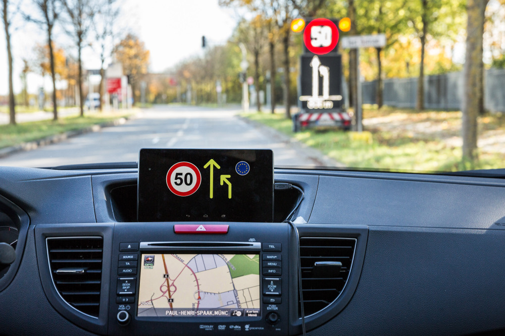 Figure 3 - The inside of NXP’s concept car. A tablet on the dashboard gives the driver notifications as it receives them from surrounding infrastructure